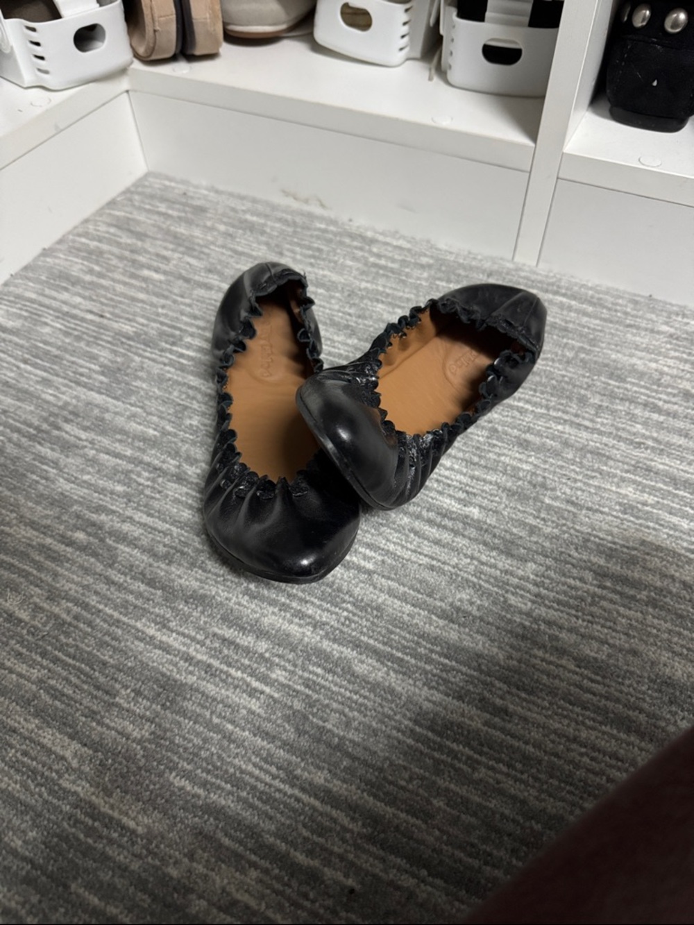 See By Chloe Black Elastic-Trim Ballet Flats